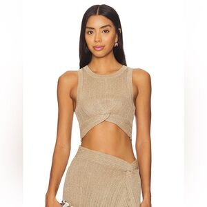 NWT - Heart Of Gold Tank in Metallic Gold medium